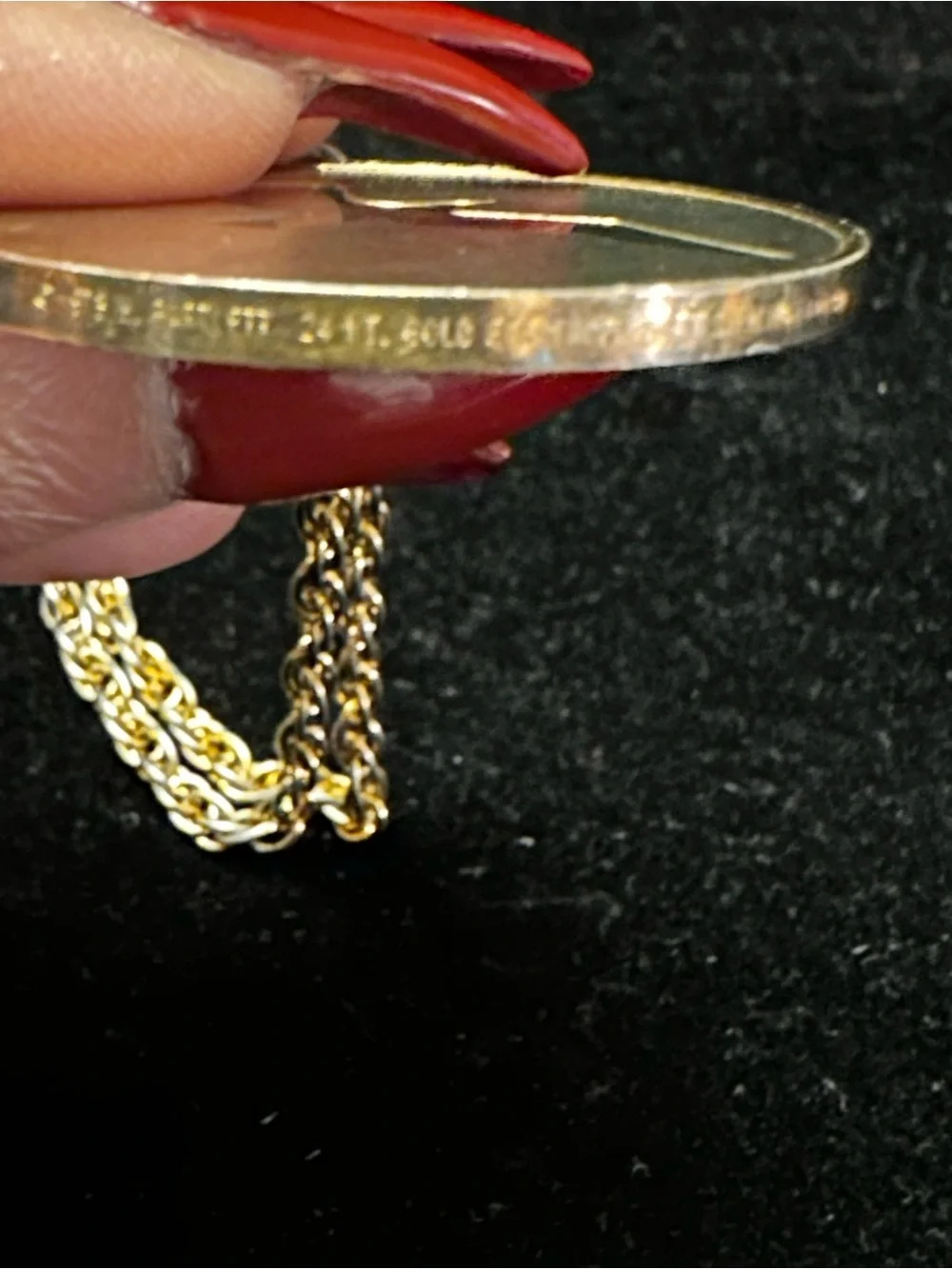 Vintage J Livingston Seagull Coin Necklace 25K Gold over Sterling Silver 24”